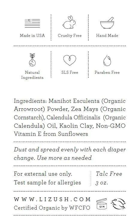 ORGANIC BABY POWDER - Talc Free - Opal Accents