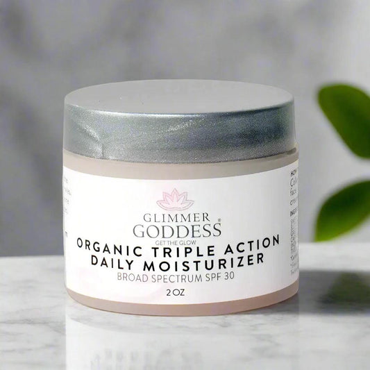 Organic Triple Action Daily Face Cream SPF 30 - Reduce Fine Lines & Wrinkles - Opal Accents