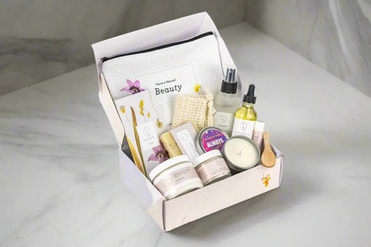 Spa Gift Box, Natural Lavender Bath & Body Package - All Natural - Opal Accents