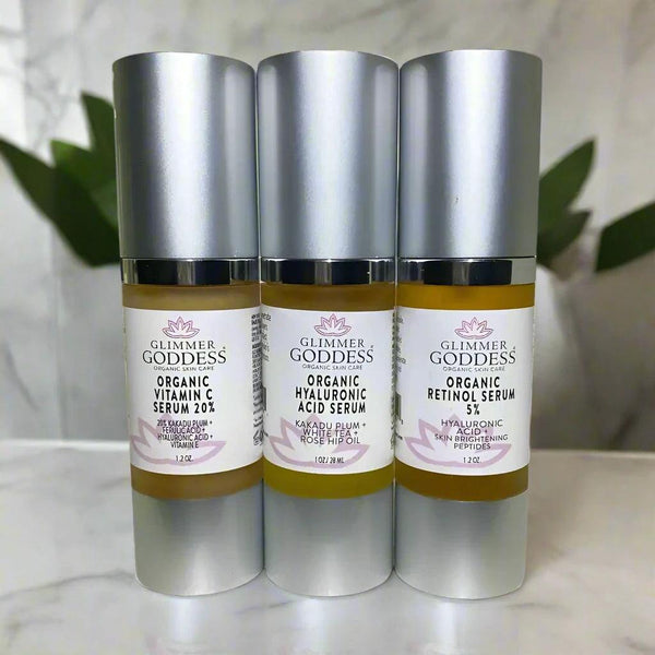 Organic Anti-Aging Serum Set - Reduce Fine Lines & Wrinkles