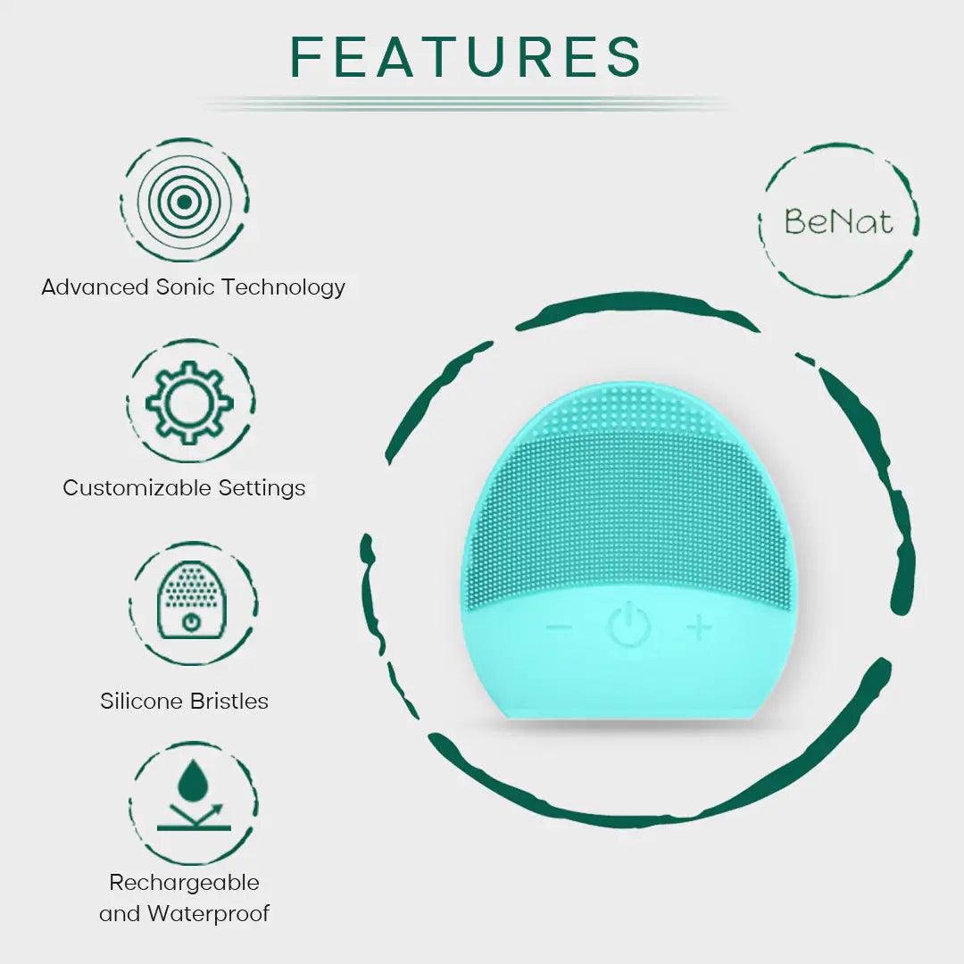 Rechargeable Facial Cleansing Brush - Deep Cleansing & Exfoliation - Opal Accents